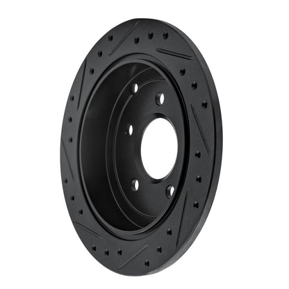 R1 Concepts R1 01-07 Buick Rendezvous Rear Right Drilled & Slotted Black Brake Rotor