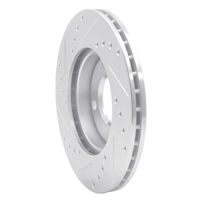 R1 Concepts R1 84-87 Audi Coupe Front Right Drilled & Slotted Silver Brake Rotor