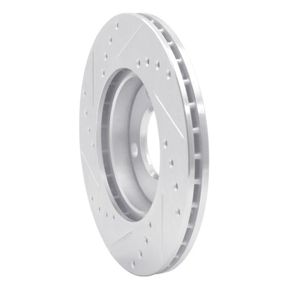R1 Concepts R1 84-87 Audi Coupe Front Right Drilled & Slotted Silver Brake Rotor