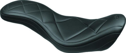 Mustang Motorcycle Mustang 58-84 Harley FX/FL Wide Touring 1PC Seat w/Studs - Black