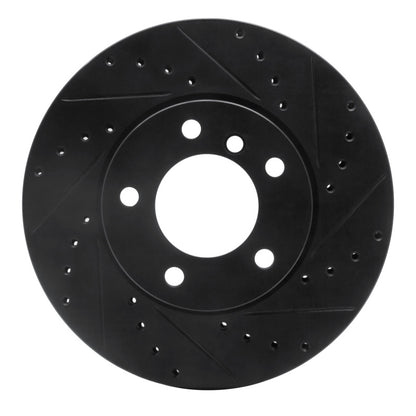 R1 Concepts R1 06-13 BMW 325I (USA/Canada) Front Right Drilled & Slotted Black Brake Rotor
