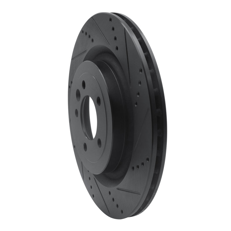 R1 Concepts R1 2013-2025 Land Rover Defender 110 Rear Right Drilled & Slotted Black Brake Rotor