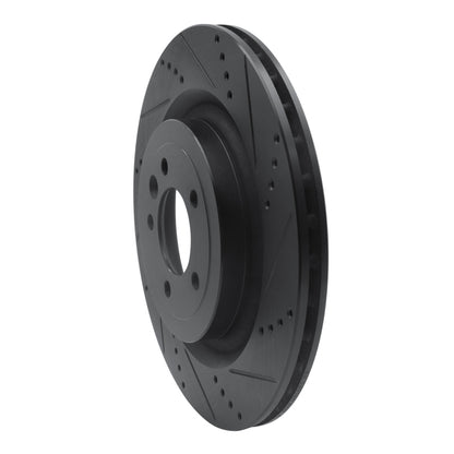 R1 Concepts R1 2013-2025 Land Rover Defender 110 Rear Right Drilled & Slotted Black Brake Rotor
