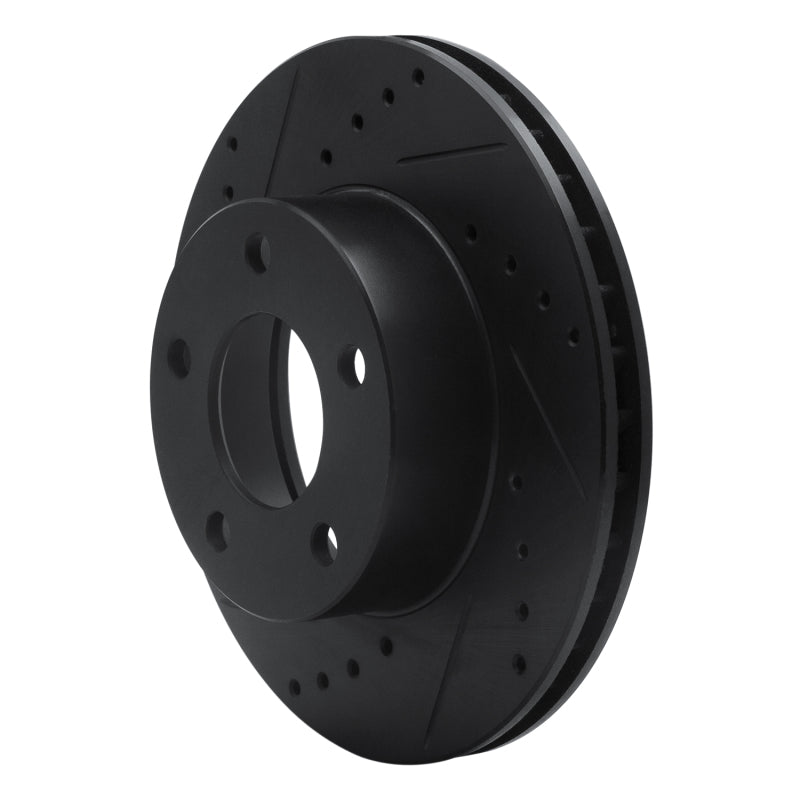 R1 Concepts R1 75-80 Ford Granada Left Rear Drilled & Slotted Black Brake Rotor