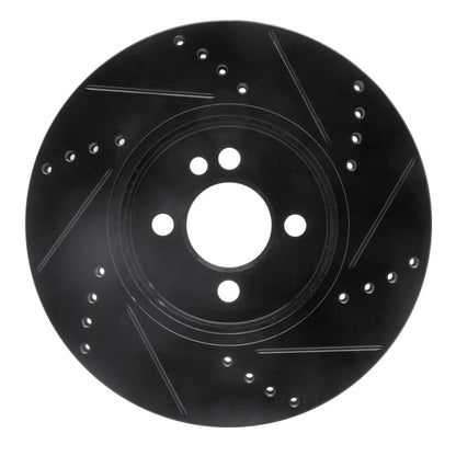 R1 Concepts R1 07-15 Mini Cooper (Excl Clubman) Front Left Drilled & Slotted Black Brake Rotor