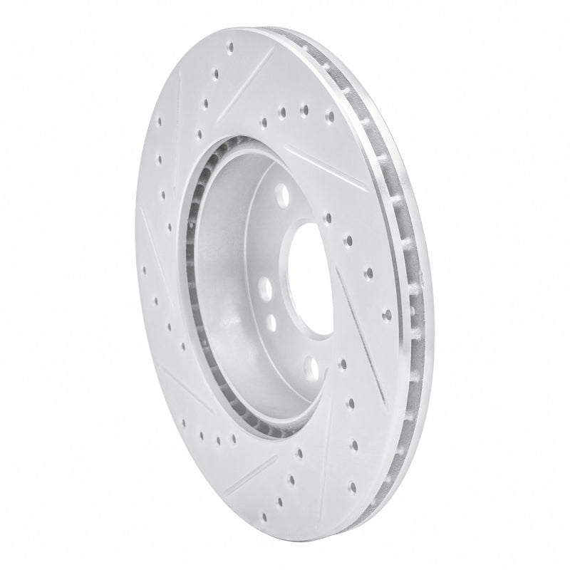 R1 Concepts R1 90-95 Mercedes-Benz 300CE Front Right Drilled & Slotted Silver Brake Rotor