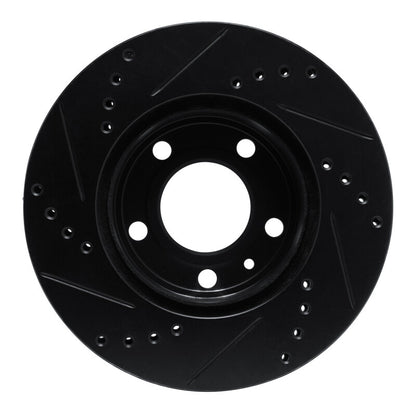 R1 Concepts R1 82-90 Volvo 740 Front Right Drilled & Slotted Black Brake Rotor