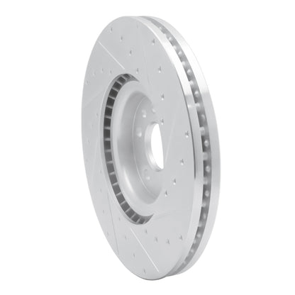 R1 Concepts R1 18-20 Jaguar E-Pace Front Left Drilled & Slotted Silver Brake Rotor