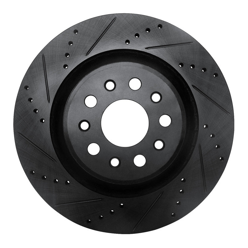 R1 Concepts R1 17-24 Maserati LeVante Rear Left Drilled & Slotted Black Brake Rotor