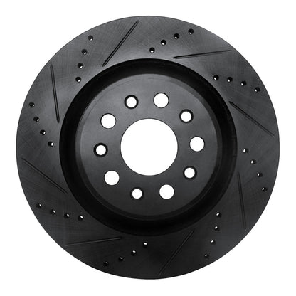 R1 Concepts R1 17-24 Maserati LeVante Rear Left Drilled & Slotted Black Brake Rotor