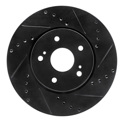 R1 Concepts R1 10-13 Suzuki Kizashi Front Right Drilled & Slotted Black Brake Rotor