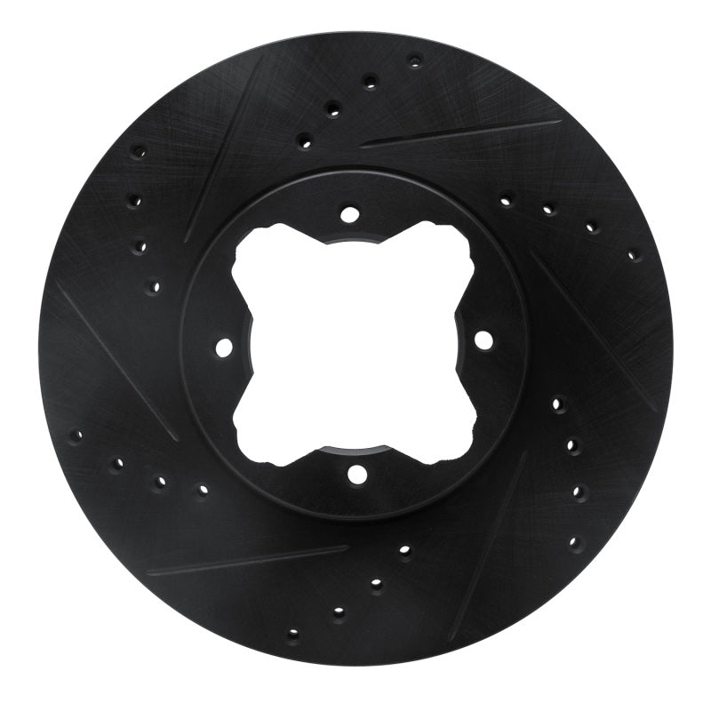 R1 Concepts R1 92-98 Acura TL Front Left Drilled & Slotted Black Brake Rotor