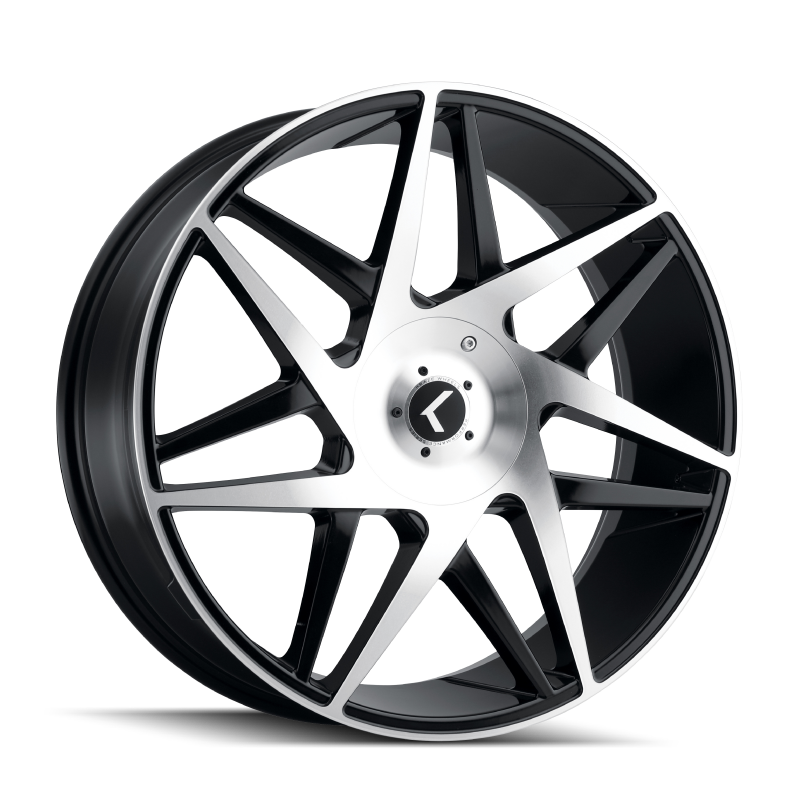 Kraze Wheels Kraze KR192 Phase 22x8.5 / 5x112/114.3 BP / 38mm Offset / 72.62mm Hub Gloss Black Machined Wheel