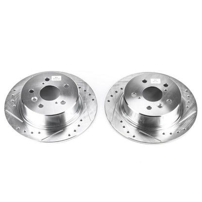 PowerStop Power Stop 95-99 Toyota Avalon Rear Evolution Drilled & Slotted Rotors - Pair