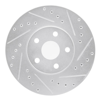 R1 Concepts R1 87-91 Lexus ES250 Front Right Drilled & Slotted Silver Brake Rotor