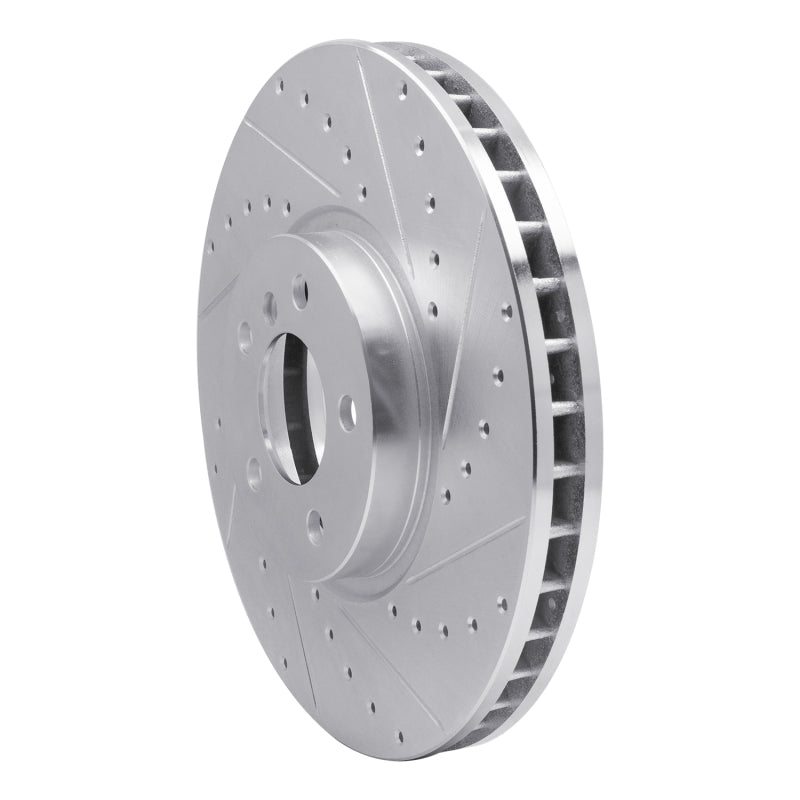 R1 Concepts R1 02-06 BMW X5 Front Right Drilled & Slotted Silver Brake Rotor