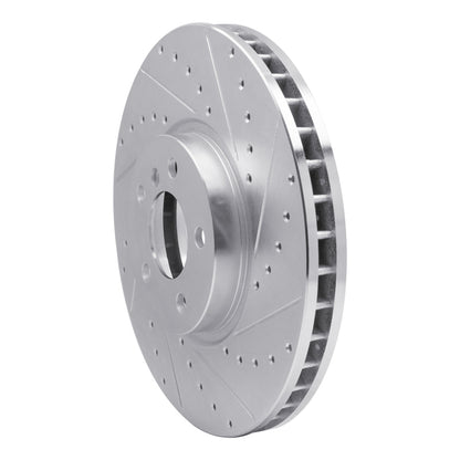 R1 Concepts R1 02-06 BMW X5 Front Right Drilled & Slotted Silver Brake Rotor