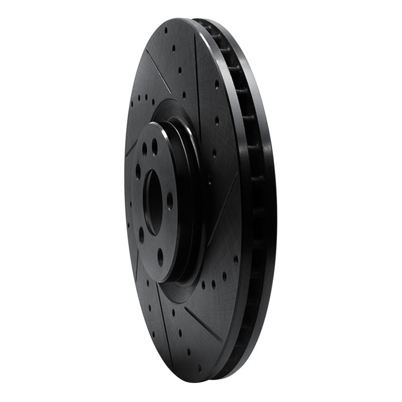 R1 Concepts R1 16-26 Polestar Polestar 2 Front Right Drilled & Slotted Black Brake Rotor