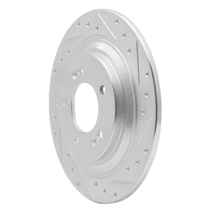 R1 Concepts R1 17-23 Hyundai Kona EV Rear Right Drilled & Slotted Silver Brake Rotor