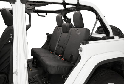 Bestop 18-23 Jeep Wrangler JL 4-Door Exc. 4Xe Rear W/O Fold Down Arm Rest Seat Covers (Blk Diamond)