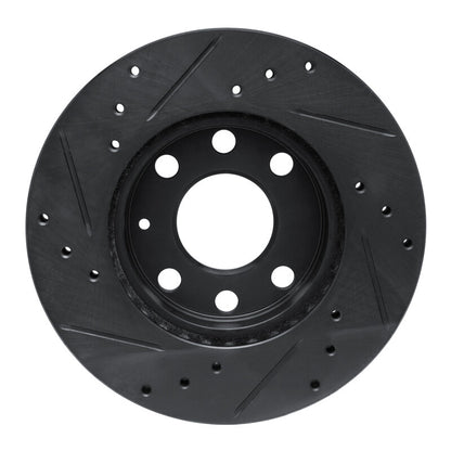 R1 Concepts R1 88-20 Chevrolet CHEVY Pickup (Mexico) Front Right Drilled & Slotted Black Brake Rotor