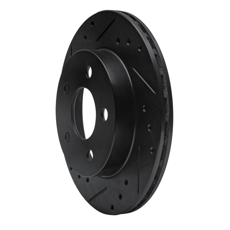 R1 Concepts R1 93-98 Ford Thunderbird Rear Left Drilled & Slotted Black Brake Rotor