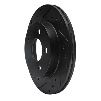 R1 Concepts R1 93-98 Ford Thunderbird Rear Left Drilled & Slotted Black Brake Rotor