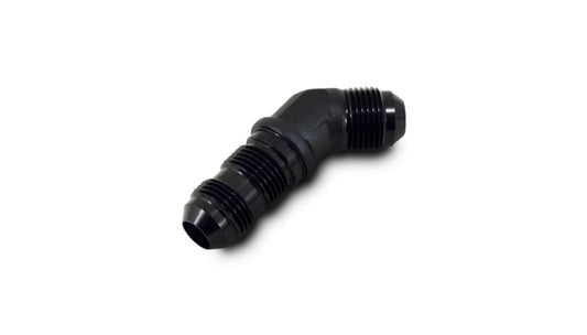 Vibrant -16AN Bulkhead Adapter 45 Deg Elbow Fitting - Anodized Black