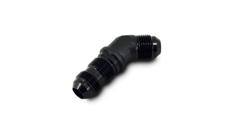Vibrant -6AN Bulkhead Adapter 45 Degree Elbow Fitting - Anodized Black Only