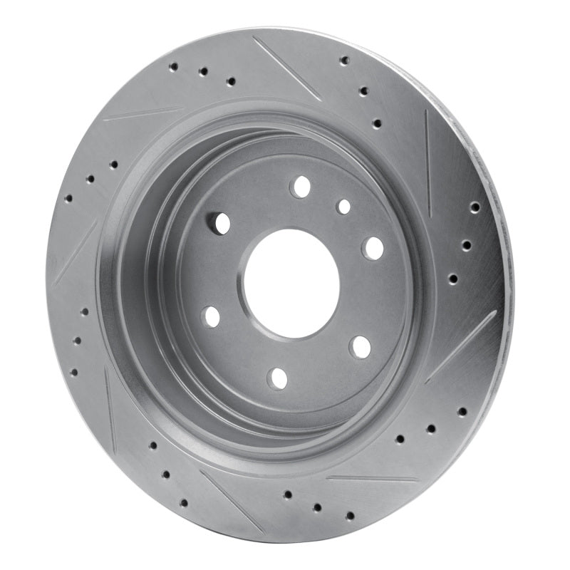 R1 Concepts R1 13-19 Cadillac XTS Rear Left Drilled & Slotted Silver Brake Rotor