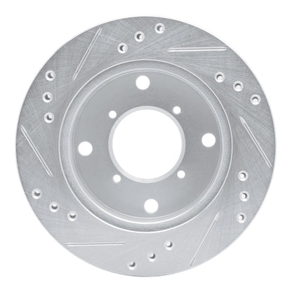 R1 Concepts R1 89-01 Chevrolet Metro Front Right Drilled & Slotted Silver Brake Rotor