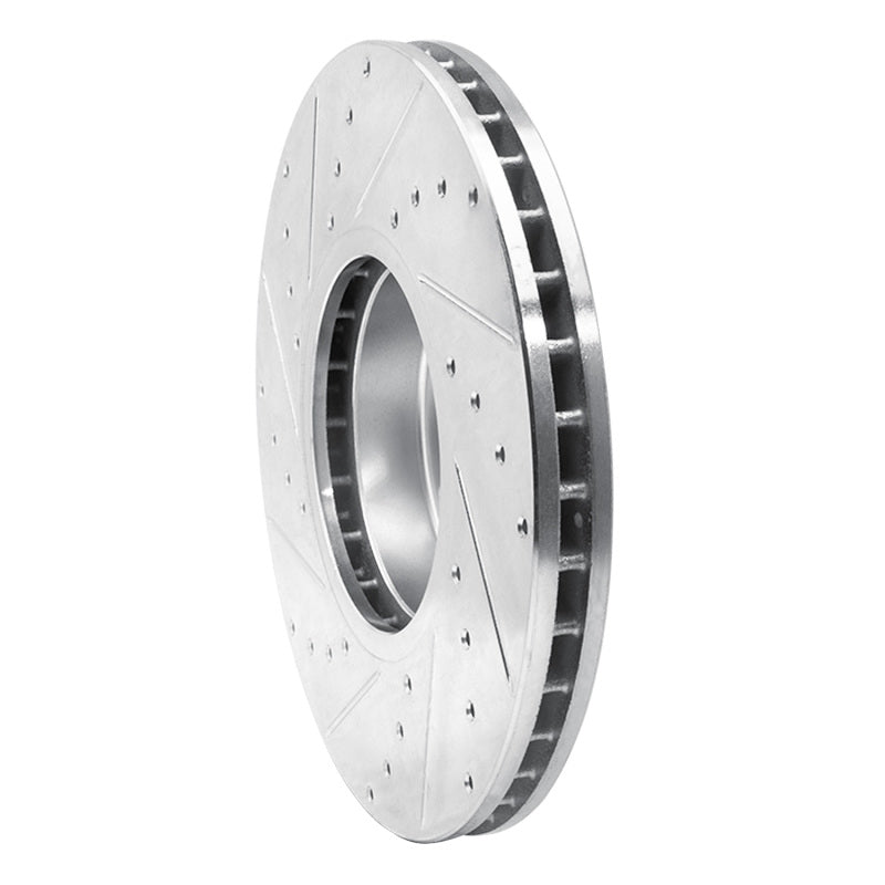 R1 Concepts R1 07-19 BMW X5 Front Right Drilled & Slotted Silver Brake Rotor