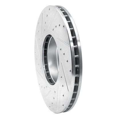 R1 Concepts R1 07-19 BMW X5 Front Right Drilled & Slotted Silver Brake Rotor