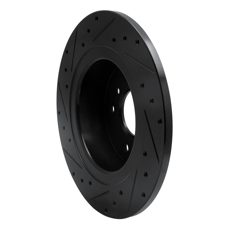 R1 Concepts R1 94-04 Land Rover Discovery Rear Right Drilled & Slotted Black Brake Rotor