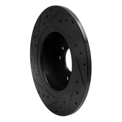 R1 Concepts R1 94-04 Land Rover Discovery Rear Right Drilled & Slotted Black Brake Rotor