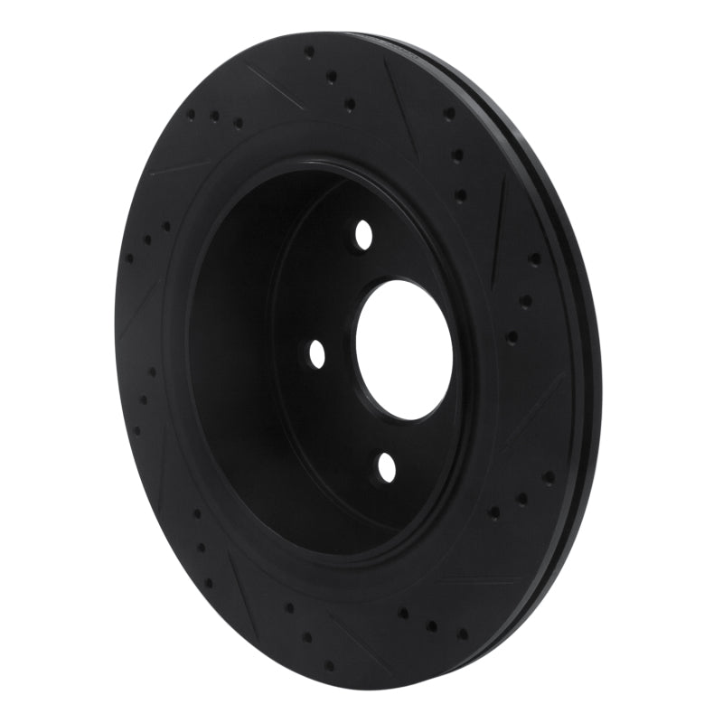 R1 Concepts R1 02-24 Chrysler ASPEN Rear Left Drilled & Slotted Black Brake Rotor