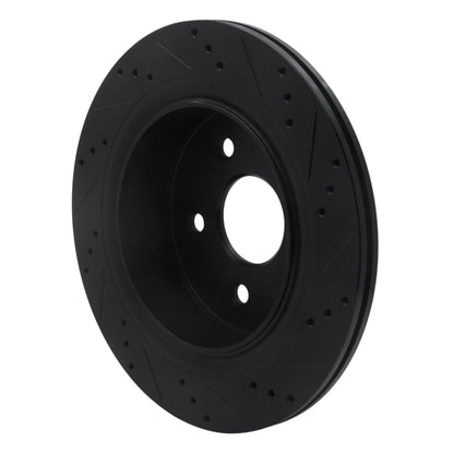 R1 Concepts R1 02-24 Chrysler ASPEN Rear Left Drilled & Slotted Black Brake Rotor