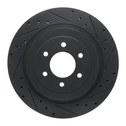 R1 Concepts R1 92-02 Dodge Viper Rear Right Drilled & Slotted Black Brake Rotor