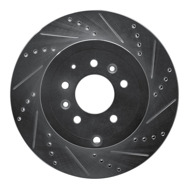 R1 Concepts R1 07-15 Mazda CX-9 Rear Right Drilled & Slotted Silver Brake Rotor