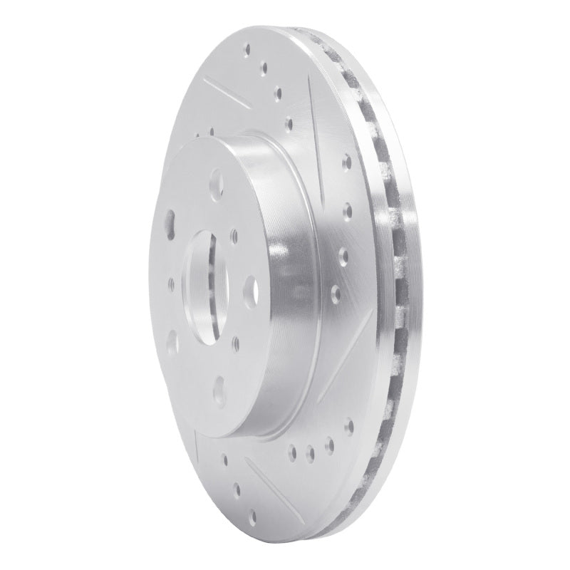 R1 Concepts R1 83-86 Toyota Camry Front Right Drilled & Slotted Silver Brake Rotor