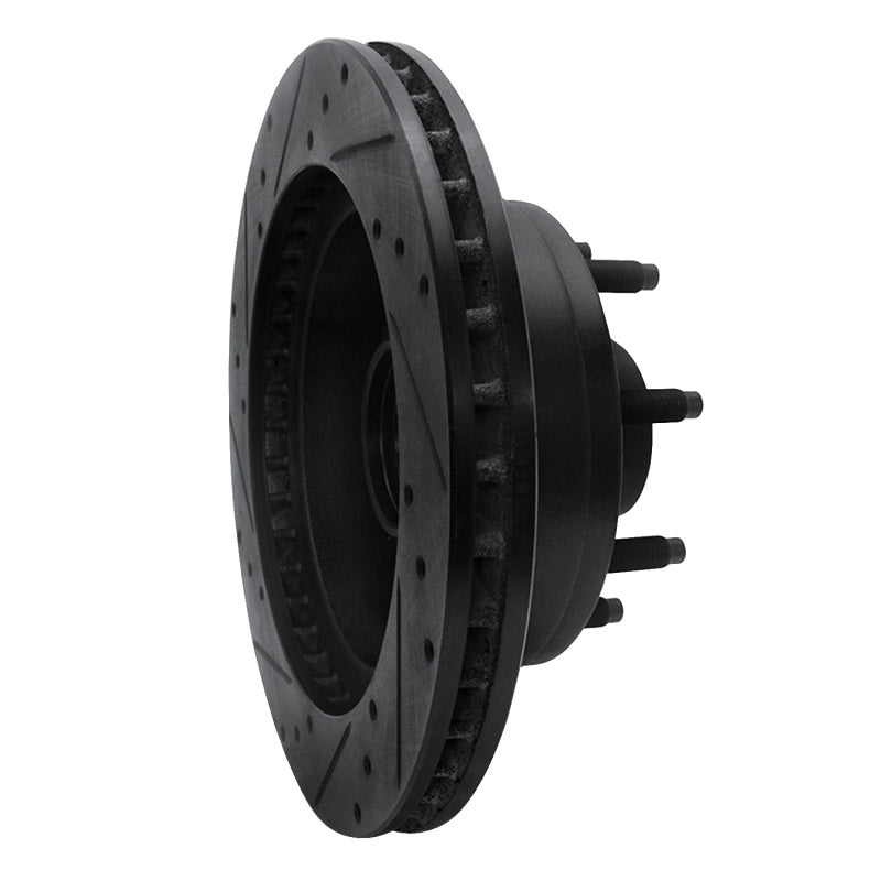R1 Concepts R1 95-07 Ford E-150 Econoline Front Right Drilled & Slotted Black Brake Rotor