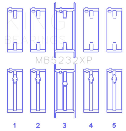 King Engine Bearings Nissan CA16DET/CA18DET/CA20ET (Size .026) Performance Main Bearing Set