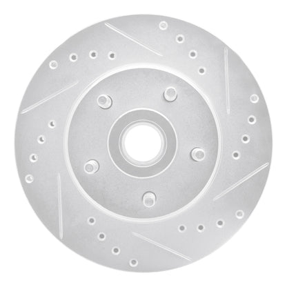 R1 Concepts R1 87-92 Lincoln Mark VII Front Right Drilled & Slotted Silver Brake Rotor