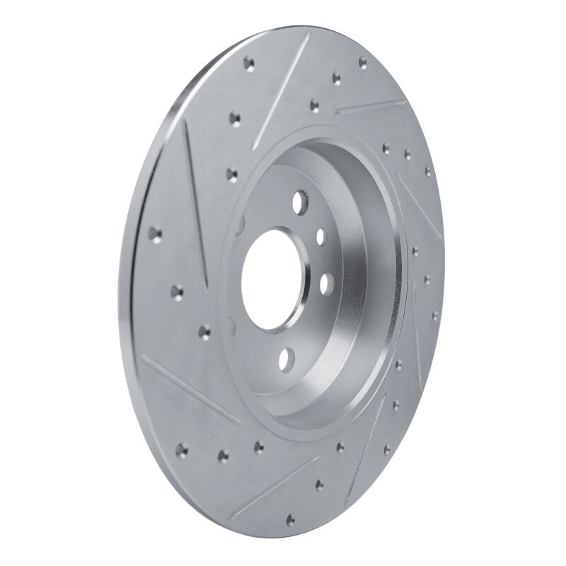 R1 Concepts R1 20-22 Jaguar E-Pace Rear Right Drilled & Slotted Silver Brake Rotor