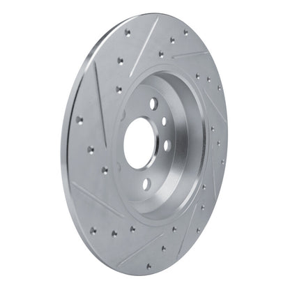 R1 Concepts R1 20-22 Jaguar E-Pace Rear Right Drilled & Slotted Silver Brake Rotor