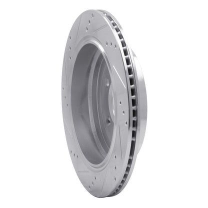 R1 Concepts R1 05-07 Land Rover LR3 Rear Right Drilled & Slotted Silver Brake Rotor