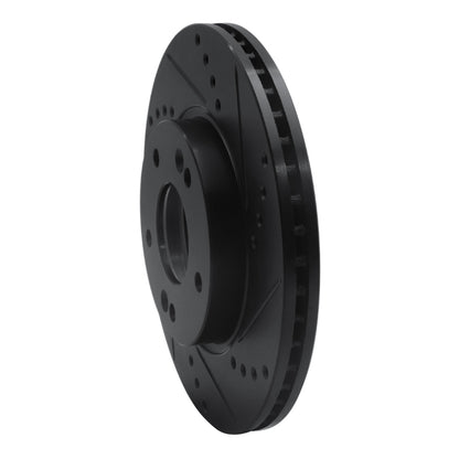 R1 Concepts R1 2011-2025 Hyundai Elantra GT Front Right Drilled & Slotted Black Brake Rotor