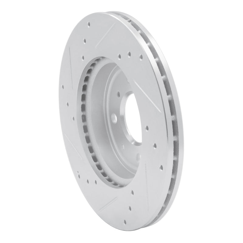 R1 Concepts R1 15-20 Honda Fit (Mexico) Front Right Drilled & Slotted Silver Brake Rotor