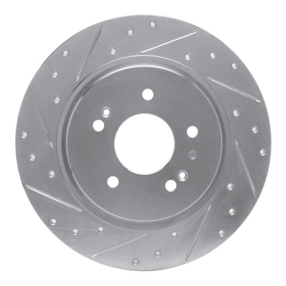 R1 Concepts R1 19-25 Hyundai SANTA FE Rear Left Drilled & Slotted Silver Brake Rotor