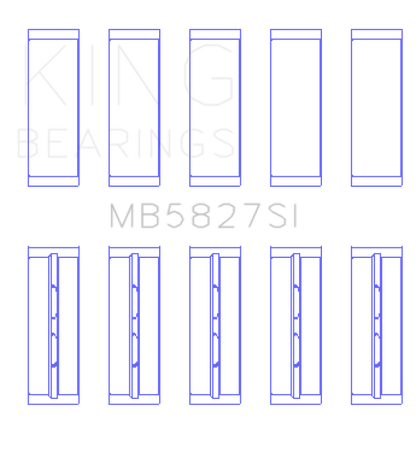 King Engine Bearings Toyota 1TR-FE/ 2TR-FE (Size 0.25) Main Bearing Set